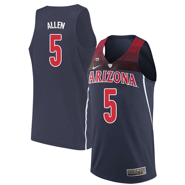 2018 Men #5 Kadeem Allen Arizona Wildcats College Basketball Jerseys Sale-Navy